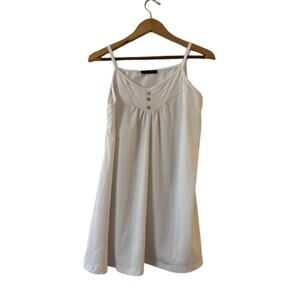 LoveU, Dear Women's Tunic Tank Top Size M White V-Neck Sleeveless Button Front